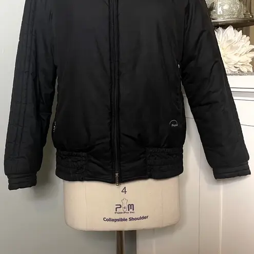 Bogner Black Vintage Ski Bomber Coat Winter Jacket Zip Snap 8 Medium