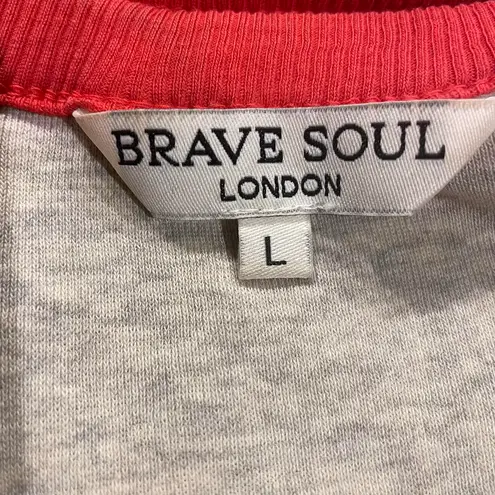 Brave Soul Gray Tank Top With Red Hola Trim