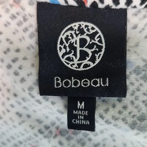 Bobeau Snakeskin Print Open Knit Cardigan Size Medium Stretchy Cardigan