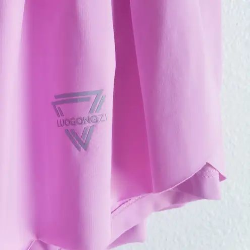 Luogongzi 2 in 1 Flowy Running Shorts for Women Gym Yoga Athletic Womens… Pink