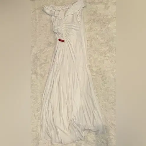 Mac Duggal NEW Ieena For Ivory Ruched ONE SHOULDER Trumpet EVENING Dress GOWN 4