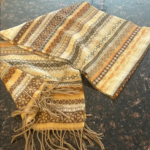 V. Fraas Cashmink neutral tones scarf made in Germany old money