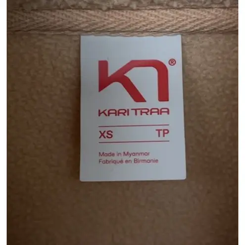 Kari Traa Rothe Fleece Jacket Womens Size XS Printed Oat Full Zip Midlayer Thick Tan