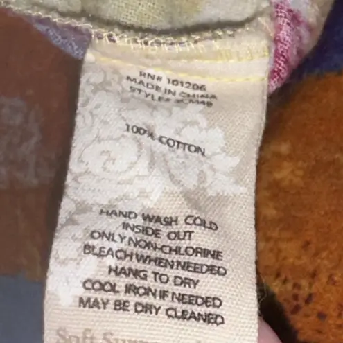 Soft Surroundings Painters Palette Gauze Buttondown Shirt Size Small Artsy