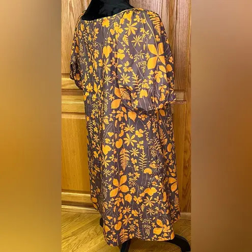 Porridge x Anthropologie Square Neck Puff Sleeve Cotton Poplin Babydoll Dress XS Orange