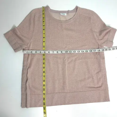 Akris Punto Lurex Knit Short Sleeve Metallic Rose, Blush Knit Top 10