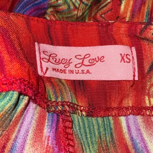 Liberty Love Red Multicolored Tie Dye Loose Fit High Rise Shorts XS