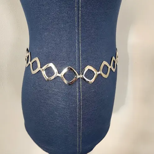 Vintage Silver Square Mod Chain Link Belt