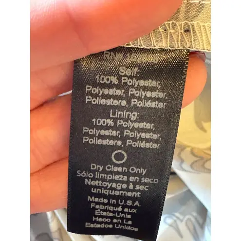 Delfi Collective Dress Women Medium Black Claudine Printed Stretch Crepe Midi