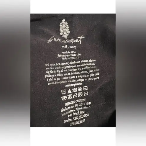 Free People $50 FP Movement Good Karma Thong Bodysuit Washed Black Medium Large