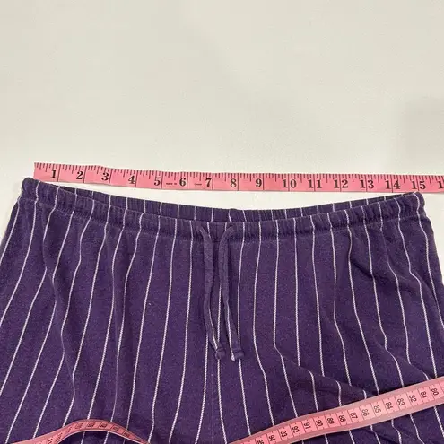 Lauren Ralph Lauren Purple Pinstripe Pajama Set Size M Long Sleeve Button Top Pa Size M