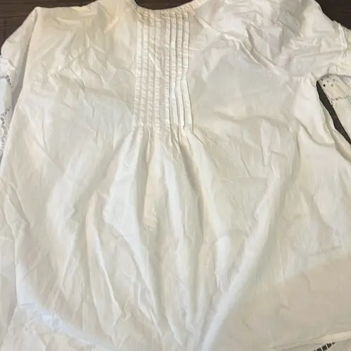 Soft Surroundings Flora Eterna Tunic White Embroidered Cut Out Size Large