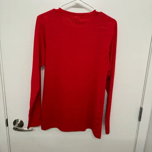 Zyia Active Red Mesh Long Sleeve Top