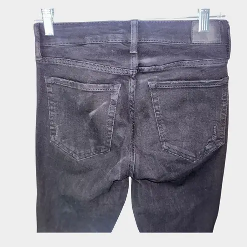 Aeropostale High Rise Skinny Jeggings Size 8 Distressed Grunge Punk Streetwear Black