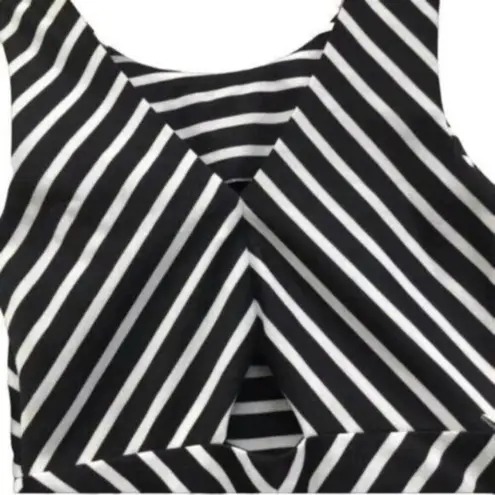 Bisou Bisou Black & White Chevron Cutout Bodycon Dress New