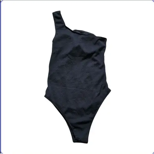 Summer Mac Women Size Large Swimsuit Lined One Shoulder Strap Black NWT Pool