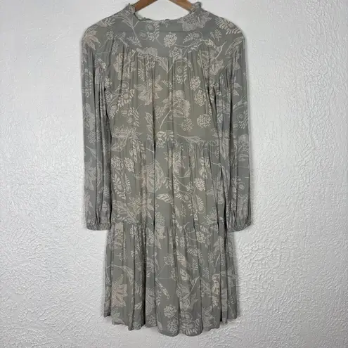 Spartina 449 Floral Long Sleeve V-Neck Tiered Mini Dress Size XS