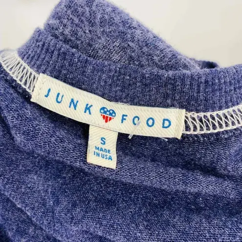 Junk Food Sweatshirt Womens Small Blue Love You a Brunch Hacci Soft Cozy Fleece