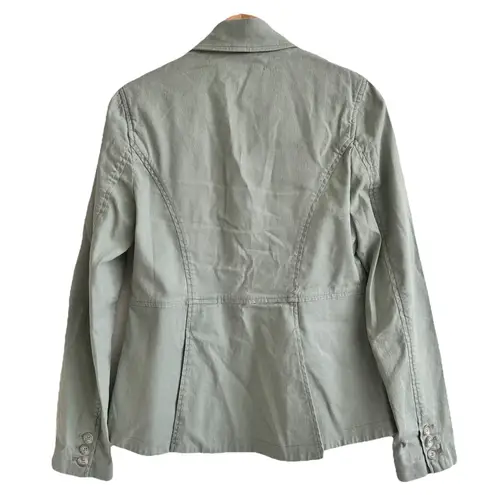 Peruvian Connection 90s sage green Linen cotton spring Blazer jacket Size 4 - Image 2