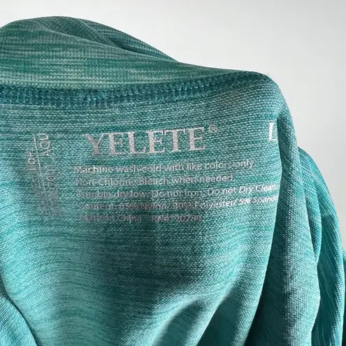 Yelete Size Large Leggings Aqua Blue Ombre Stretch Activewear Yoga Pant NWT
