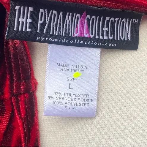 The Pyramid Collection red & black velvet Goth Dress Size L