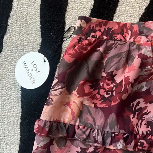 Lost + Wander NWT Garden Floral Ruffle Mini Skirt