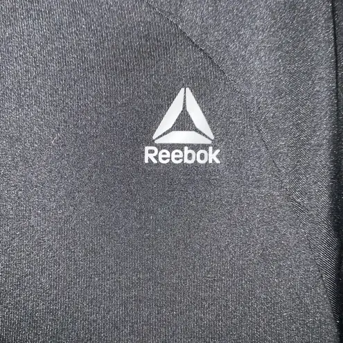 Reebok  Black Zip Up Athletic Sporty Stretch Knit Jacket Zip Side Pockets XL