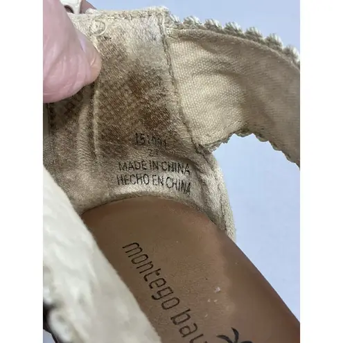 Montego Bay Club Womans 151091 Size 6.5 Ivory Wedge Cork Sandals