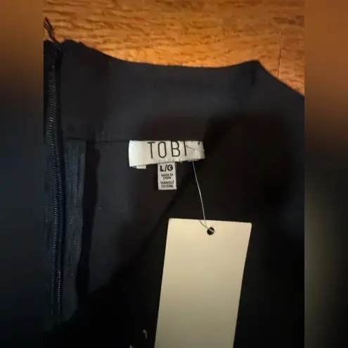 Tobi Toby women’s black short sleeve lace‎ up mini dress business casual formal large