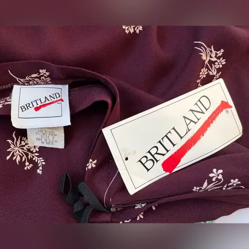 NWT Vintage Y2K Britland Maroon Floral Print Mini Skirt Red