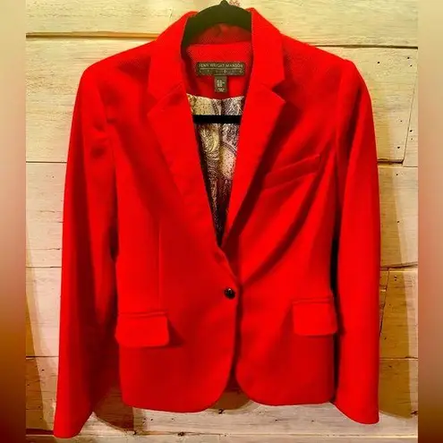Fenn Wright Manson Beautiful Red Textured One Button Blazer
