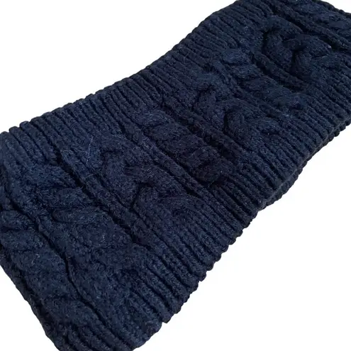 Black fluffy warm winter headband comfortable style snow weather casual