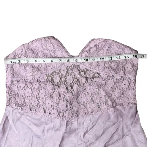 Free People New Love Mini Slip Dress | Lilac Satin Lace Bodice | Women’s Size S Purple