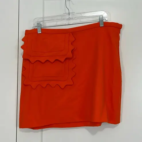 Victoria Beckham XL Orange Mini Skirt with Pocket