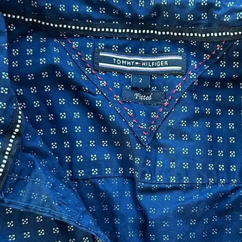 Tommy Hilfiger  Navy Patterned Button-Up Shirt - Image 2