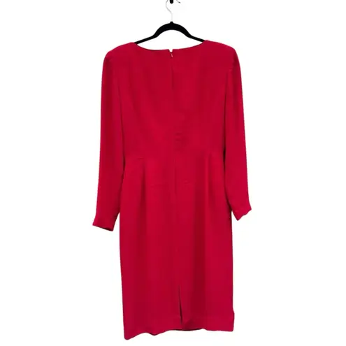 Albert Nipon Vintage Red Rhinestone Bow Evening Cocktail Holiday Dress As Is 8