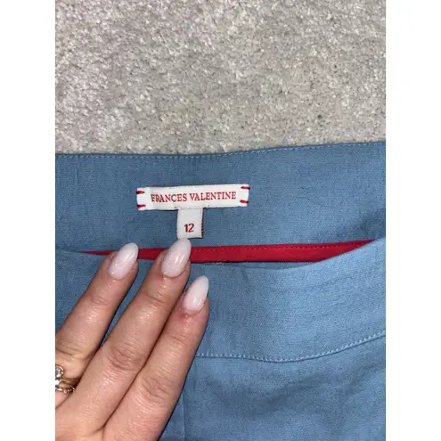 Frances Valentine Petrie Cotton Blend Pant in Blue size 12