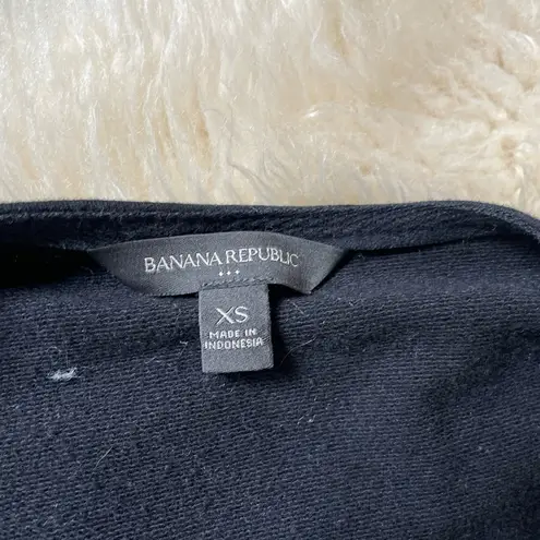 Banana Republic  asymmetrical zip bomber jacket knit black zippers