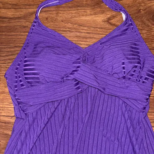 Purple tankini and short swim suit set halter top Size M