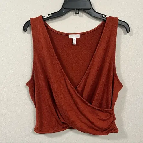 Leith  burnt Orange Cross Wrap tank Top