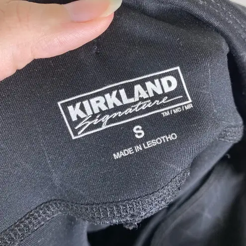 Kirkland Signature Kirkland Black Crackled Pattern Mid Rise Athletic Leggings