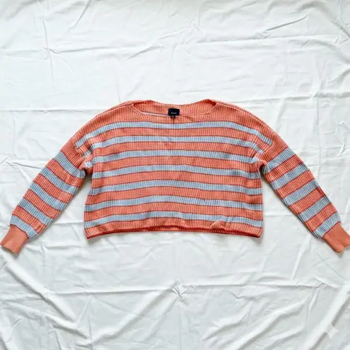 Lumiere Orange Striped Slouchy Knit Sweater Womens Large