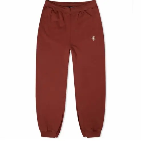 ANINE BING  Tyler Sweat Pants in
Burgundy fall casual $200 M distressed designer - Image 3