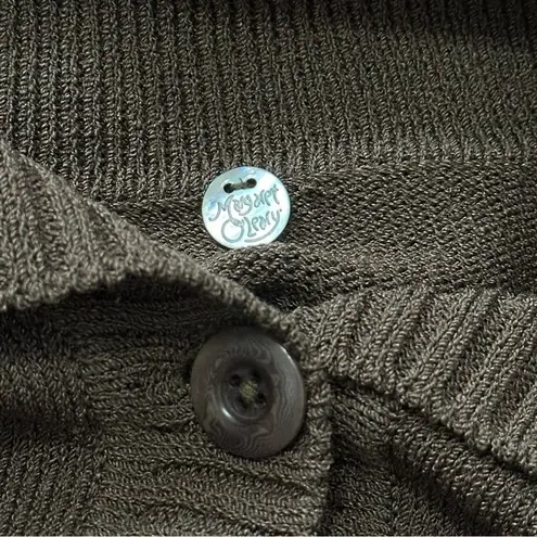 margaret o'leary Margaret O’Leary Vintage Size M Brown Wool Blend Spread Collar Sweater Cardigan
