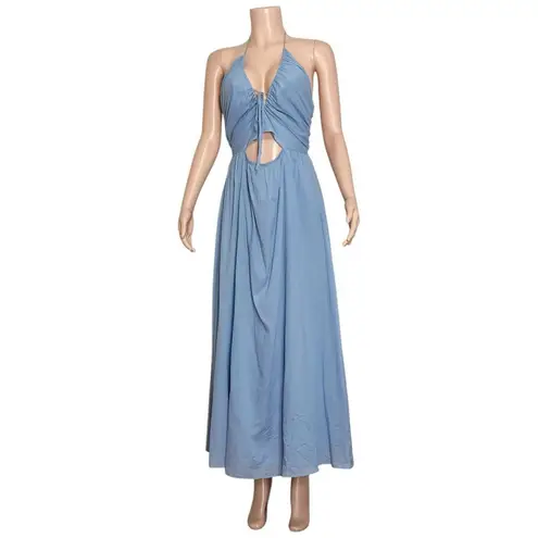 Bec & Bridge Calypso Halter Maxi Dress, Meridian Blue, 6 (US)