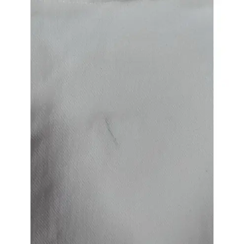 J. McLaughlin Jeans White Stretch Denim Crop Gold Hardware Size 12 Coastal