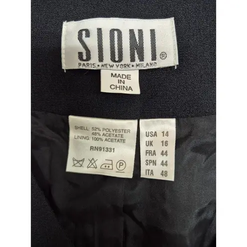 Vtg Sioni Womens Dress Vest Poly/Acetate Satin Lined Sparkle Button Sz 14 NWOT Black Size L