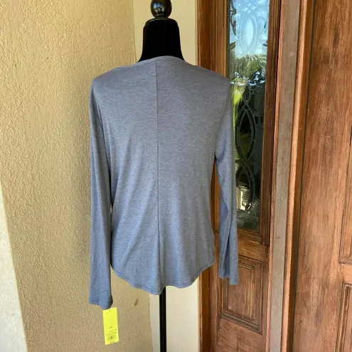 All In Motion  Womens Top Size XXL Long Sleeve Twist Front T-Shirt Gray NEW