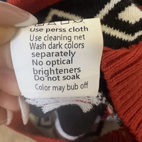 Merry Christmas Womens Cardigan Knit Sweater Holiday Long Sleeve Red Size Large