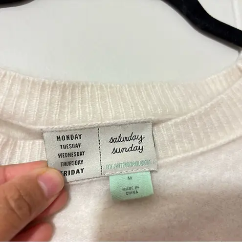 Anthropologie Saturday Sunday Striped Cashmere Sweater Size M Red Size M